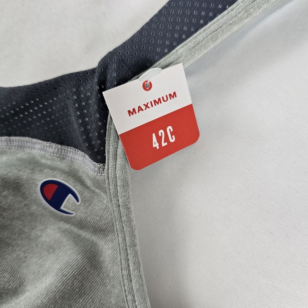 Champion Athletics Sports Bra NWT V-neck Moisture Wicking Gray Size 42C - Picture 2 of 5